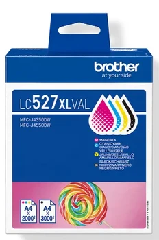 סט 4 ראשי דיו מקוריים Brother LC527XLVAL (3,000 דפים בשחור, 2,000 דפים בצבע)